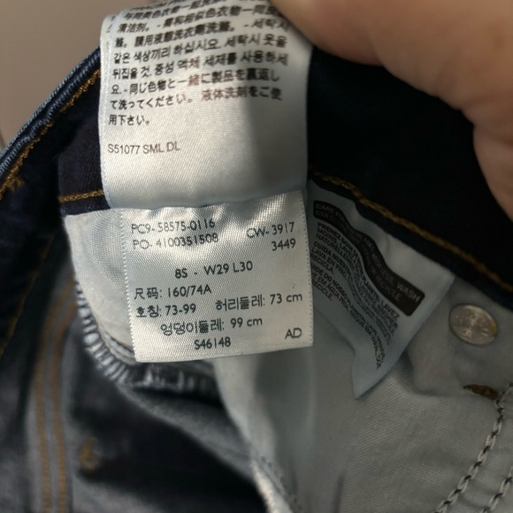 Levi’s Mid Rise Blue Skinny Jeans Stretch Dark Wash 8 - Picture 7 of 9